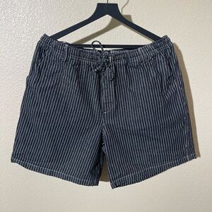 Bather Classic Black Striped Men's Flat Front Shorts